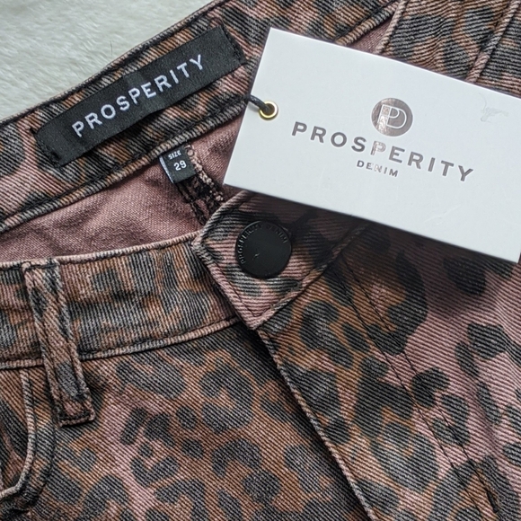 Prosperity Leopard Print Skinny Jeans Five Pocket Non Stretch Brown Black 29 NWT - Picture 16 of 16